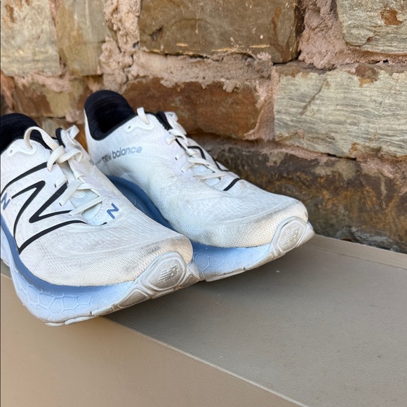New Balance White and Blue Athletic Shoes - Picture 7 of 7